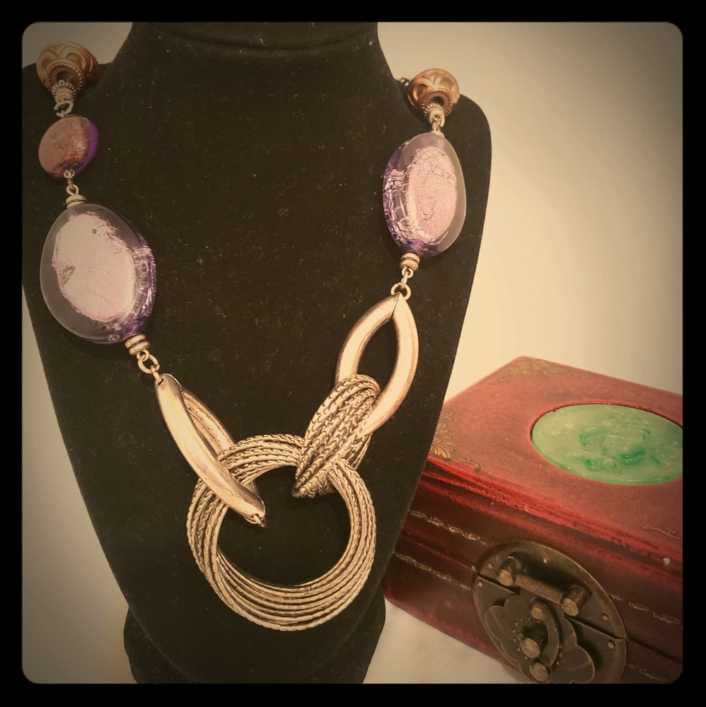 Necklace huge foil beads